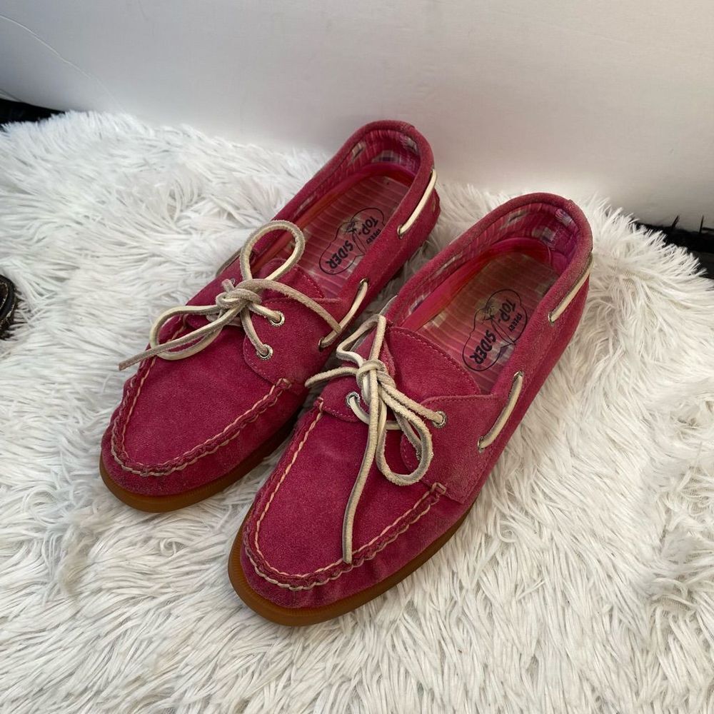 Sperry Sz 10 A/O Boat Shoes Fuchsia Suede